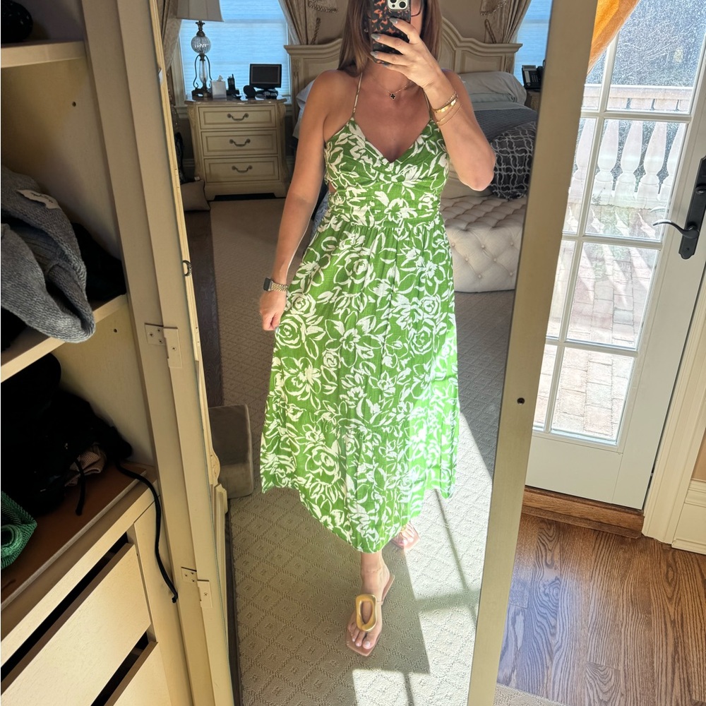 Green Floral Women's Dress